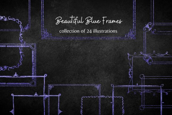 Elevate Your Designs with the Blue Glitter Frames Collection