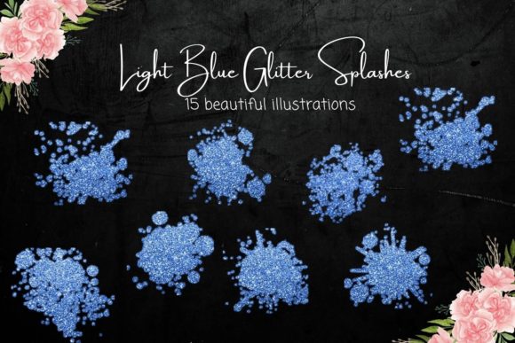 Light Blue Glitter Splashes: A Designer's Guide